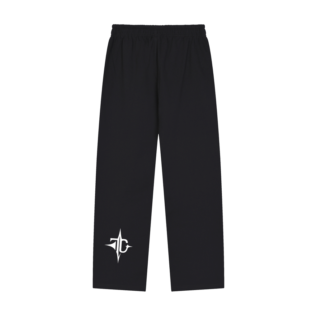 Solid Color Straight-Leg Sweatpants