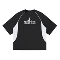 Contrast Piping Panel Raglan T-Shirt front view — TRILLY CLUB streetwear
