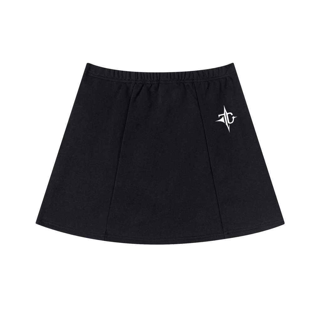 Contrast Side Stripe Slit Skirt back view — TRILLY CLUB streetwear