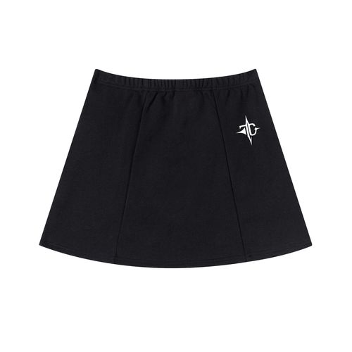 Contrast Side Stripe Slit Skirt back view — TRILLY CLUB streetwear