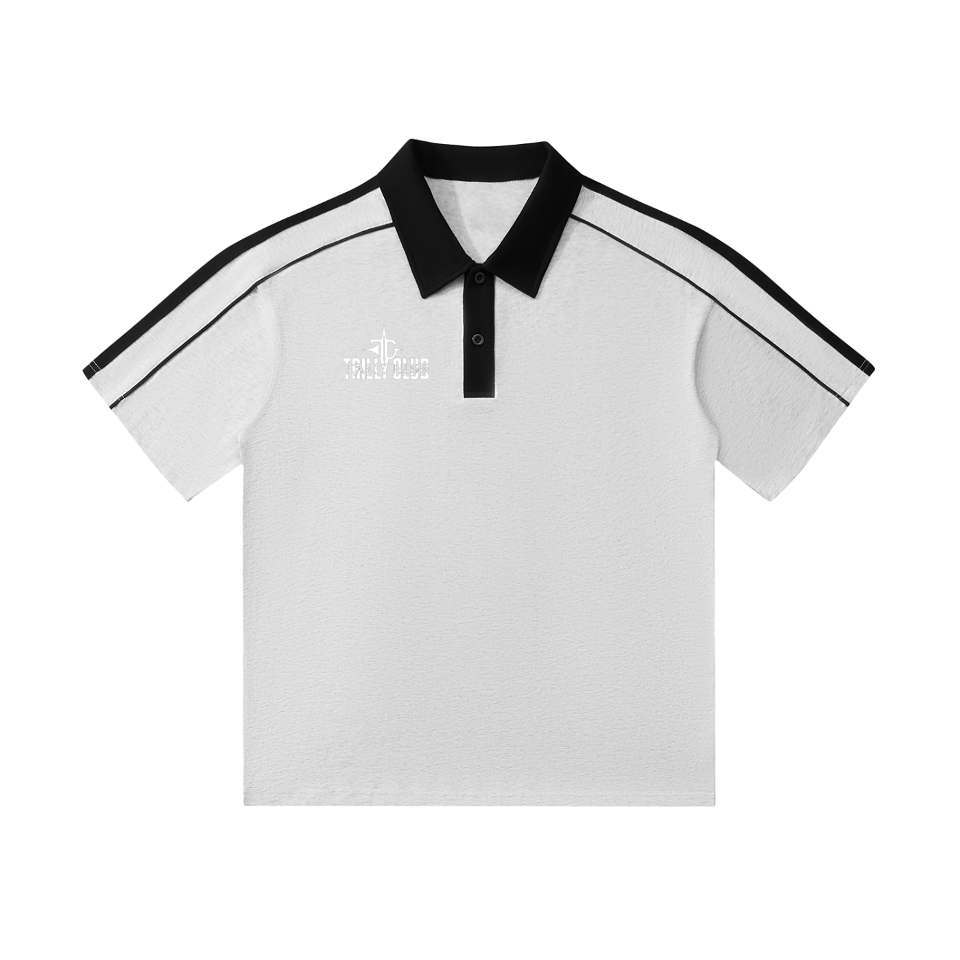 Polo shirt collar contrast stitching detail