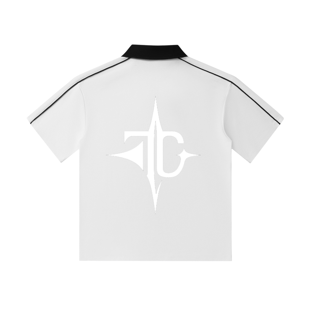 Short-sleeve polo shirt side profile