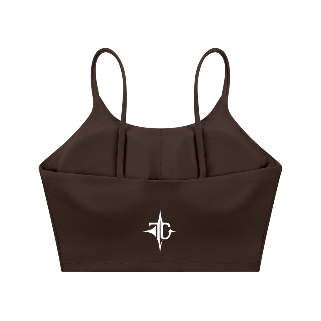 Spaghetti Strap Yoga Sports Bra detail view — TRILLY CLUB streetwear