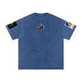 TRILLY CLUB 4th of July Americana muscle-car back-print snow-wash tee — Light Gray colorway
