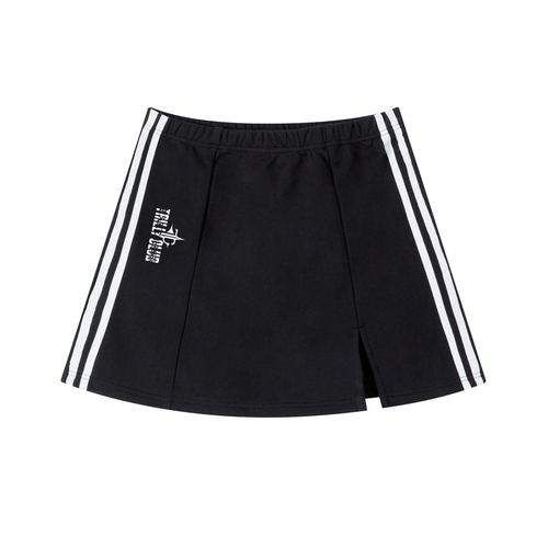Contrast Side Stripe Slit Skirt front view — TRILLY CLUB streetwear