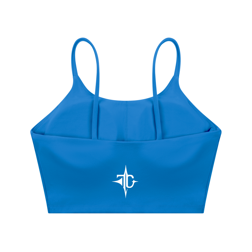 Spaghetti Strap Yoga Sports Bra detail view — TRILLY CLUB streetwear