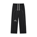 Contrast-Stitched Fleece Sweatpants front view - TRILLY CLUB joggers