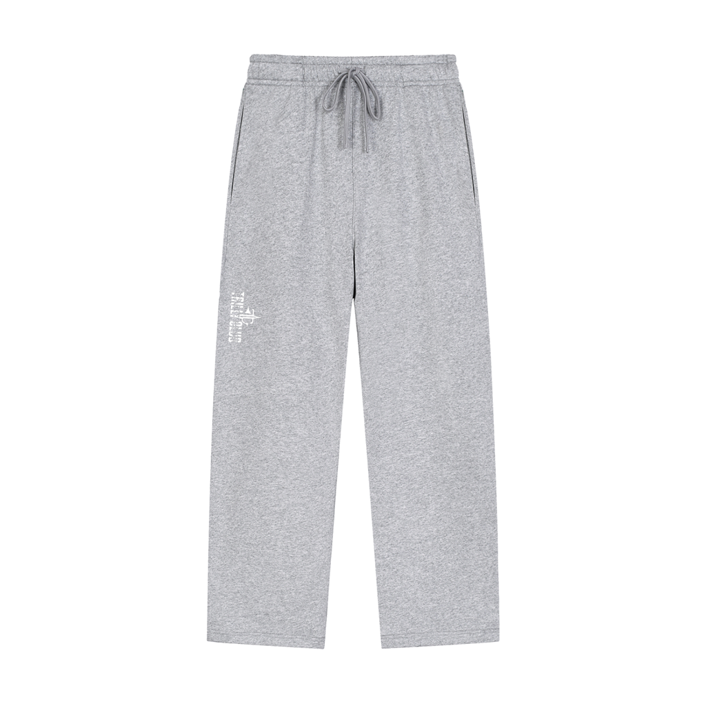 Solid Color Straight-Leg Sweatpants