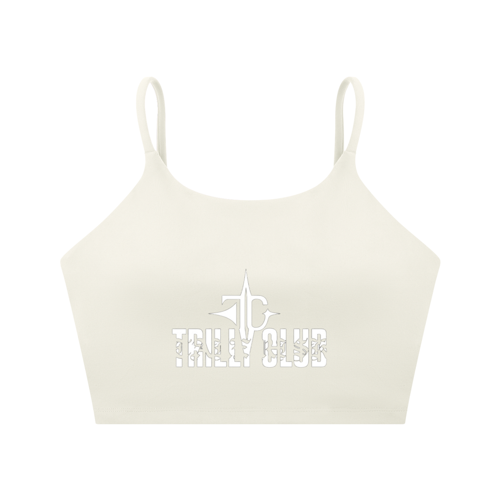 Spaghetti Strap Yoga Sports Bra front view — TRILLY CLUB streetwear