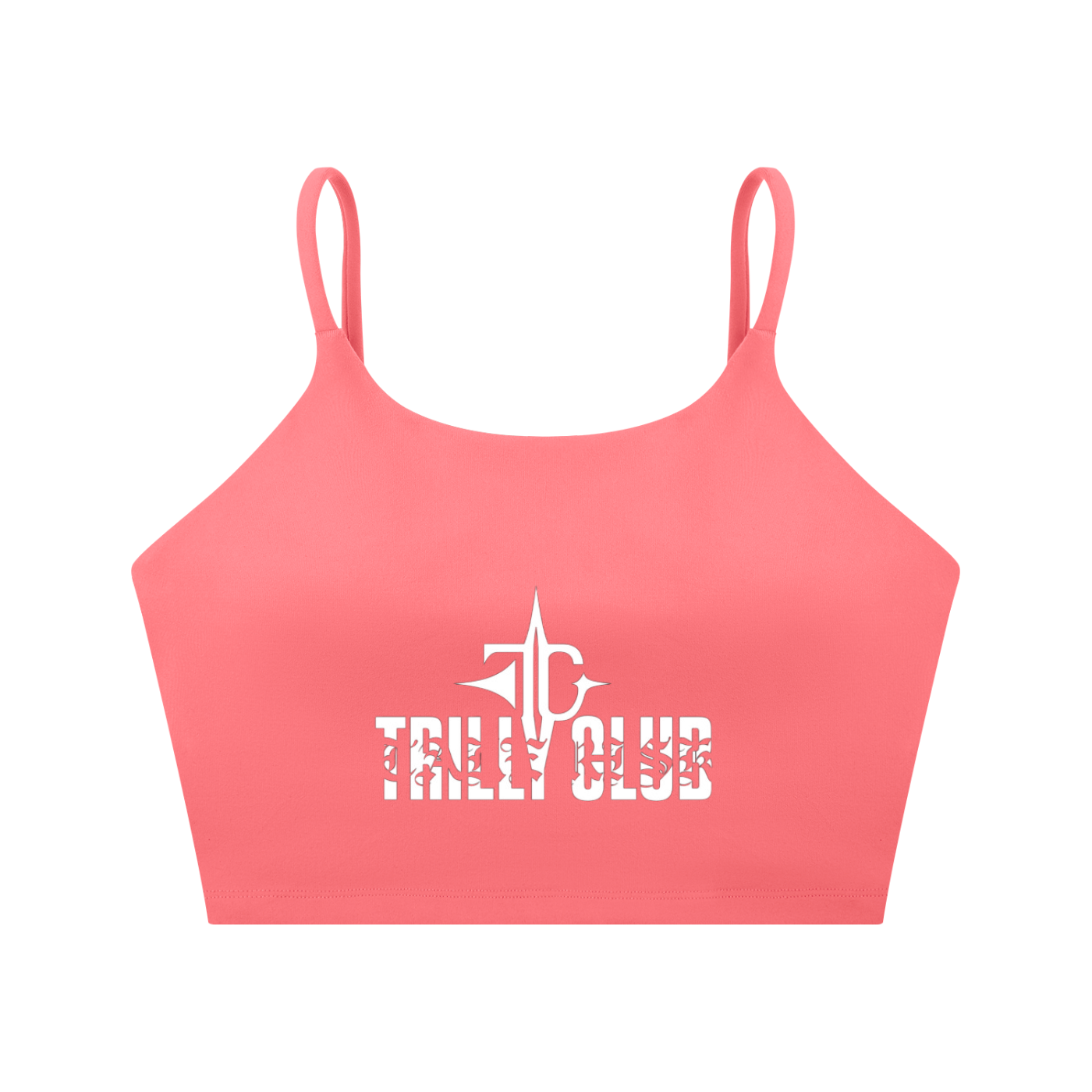 Spaghetti Strap Yoga Sports Bra side view — TRILLY CLUB streetwear