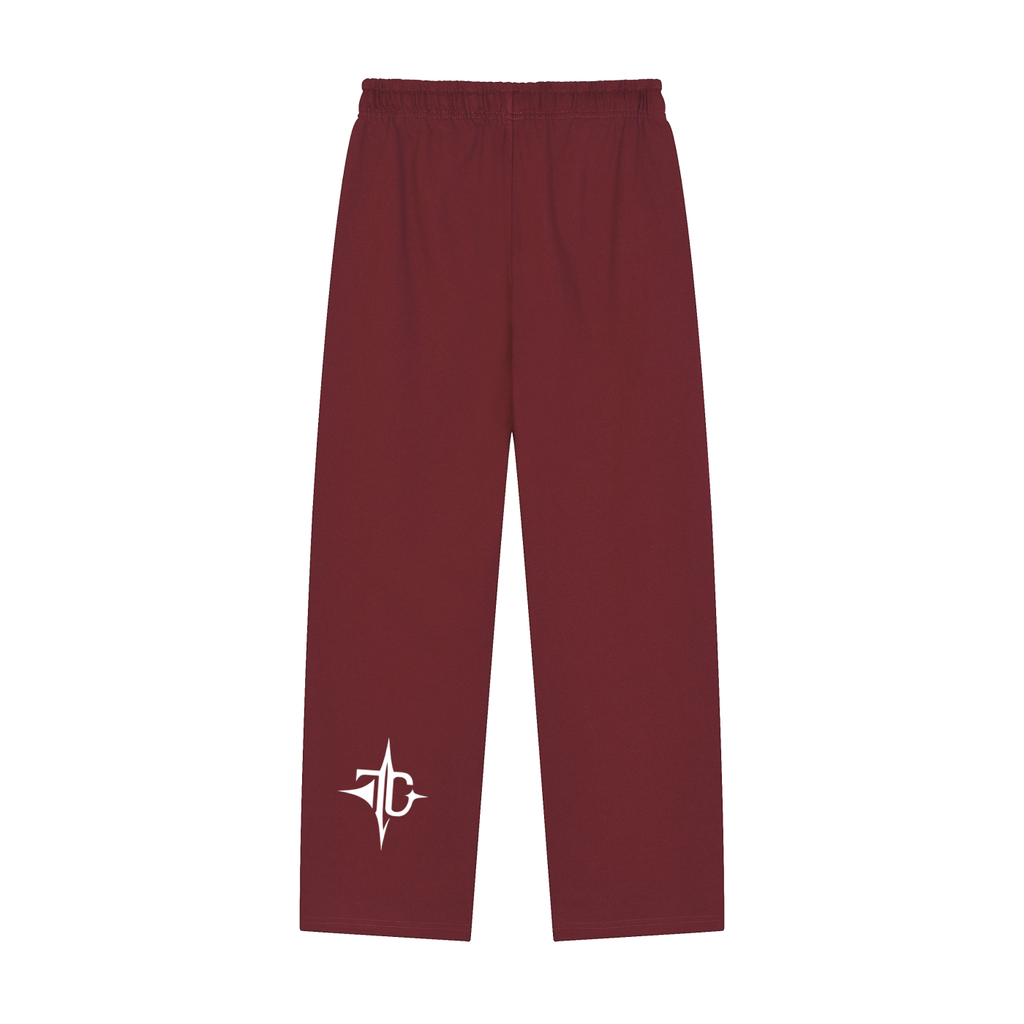 Solid Color Straight-Leg Sweatpants