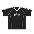 Shadow Stripe Collared Soccer Jersey front view — TRILLY CLUB streetwear
