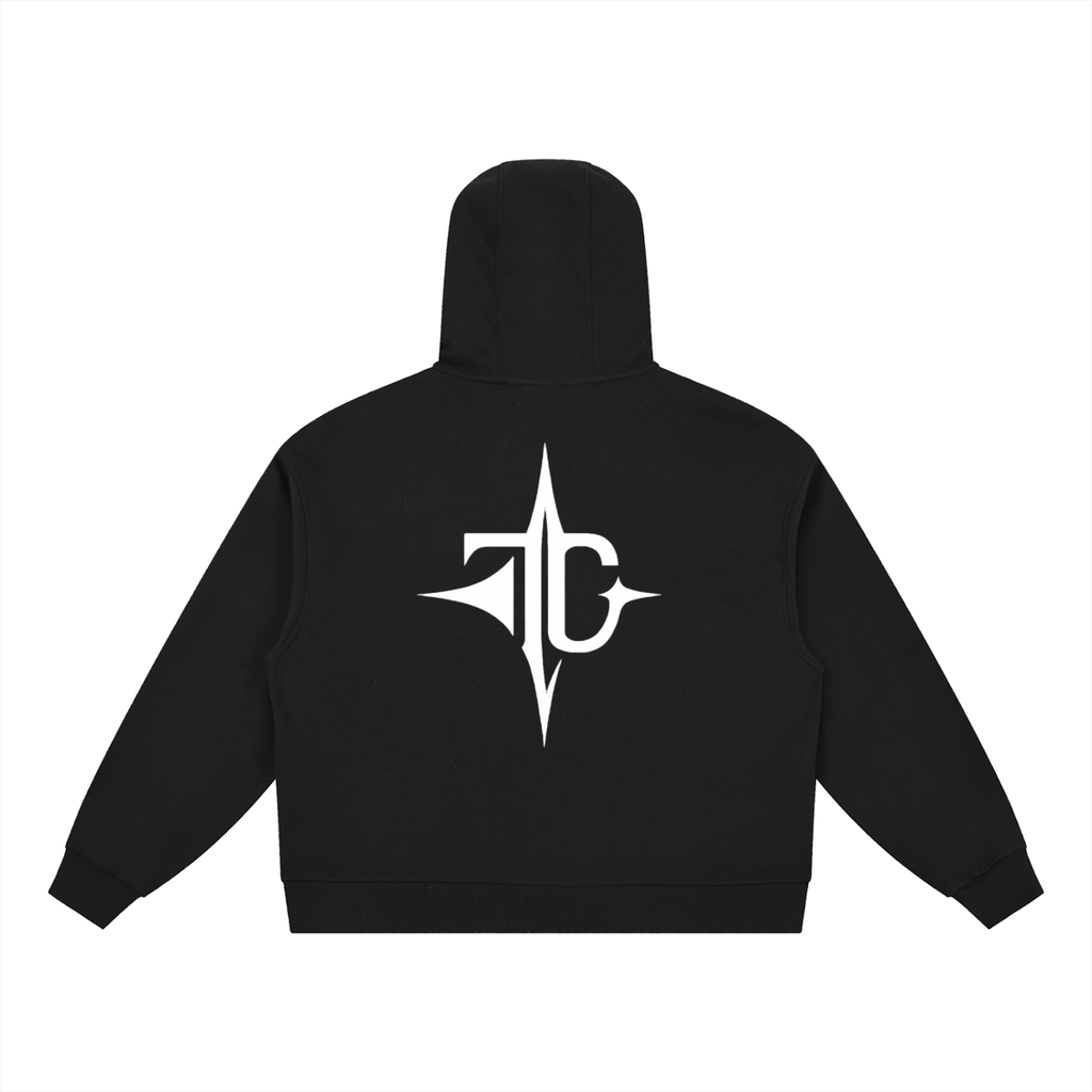 Boxy Button Placket Hoodie