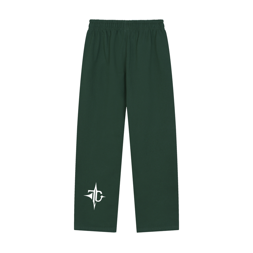 Solid Color Straight-Leg Sweatpants