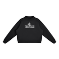 Essential Fleece Mock-Neck Crew Sweatshirt front view — TRILLY CLUB streetwear