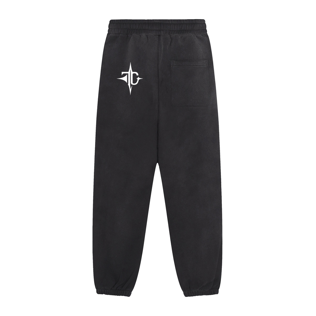 Sun fade joggers contrast tape stripe detail