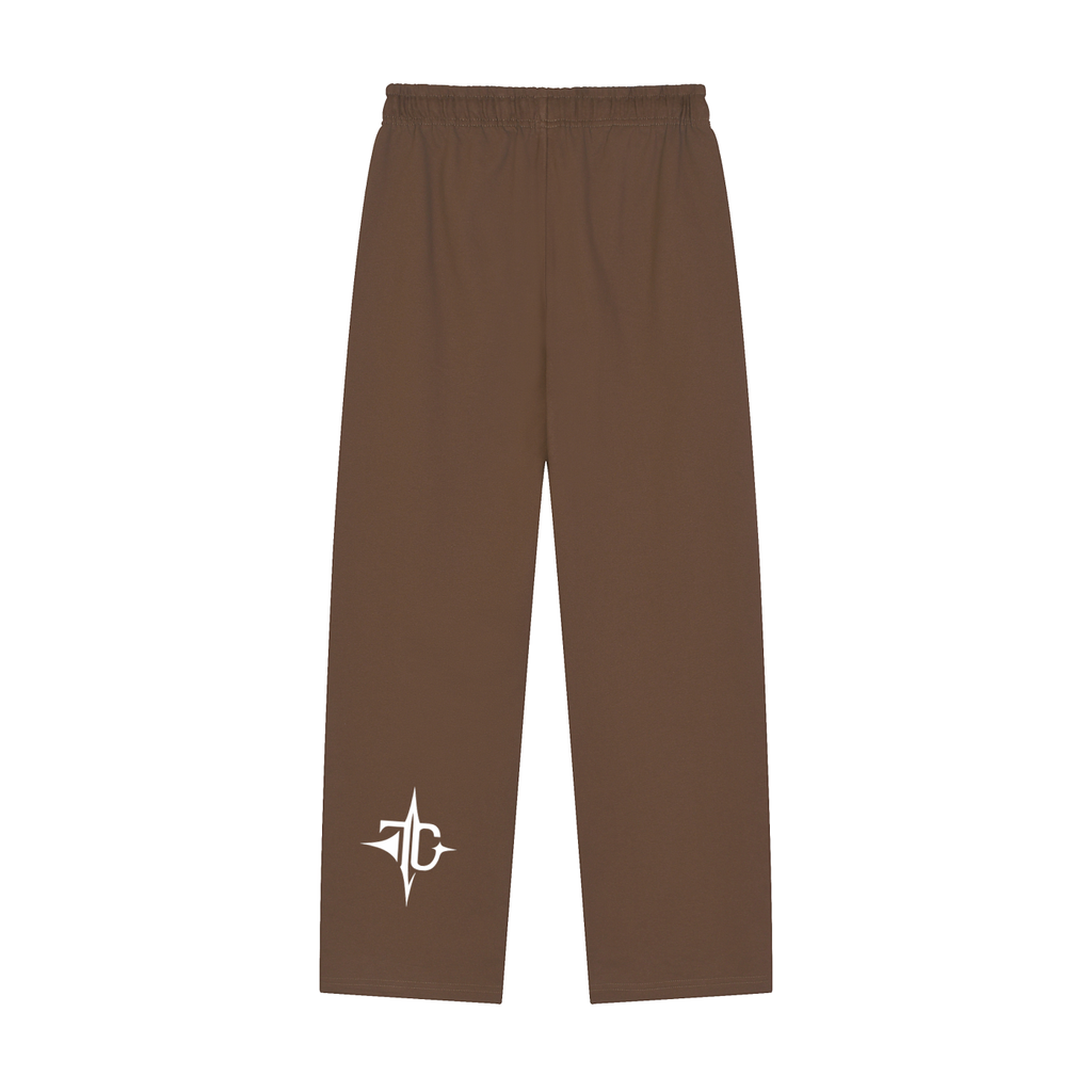 Solid Color Straight-Leg Sweatpants