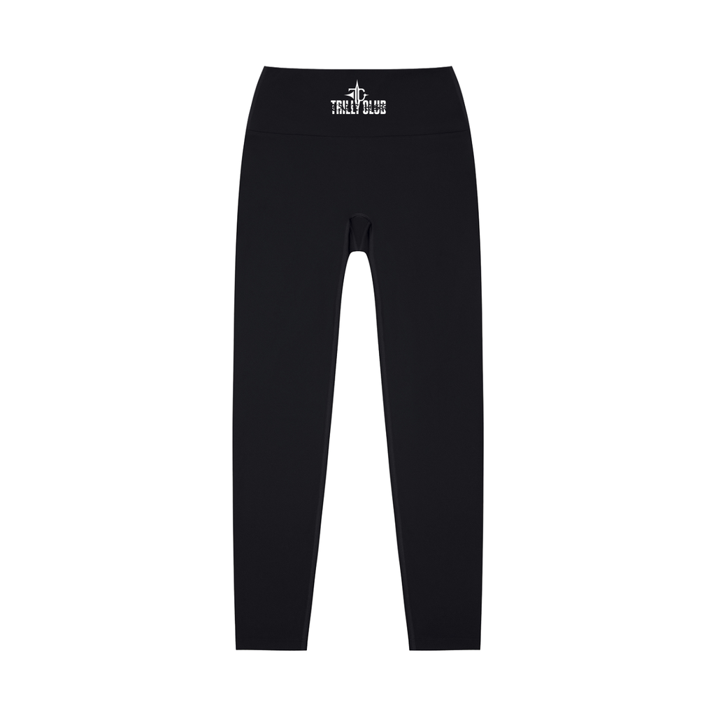 High-Waisted Yoga Leggings front view — TRILLY CLUB streetwear