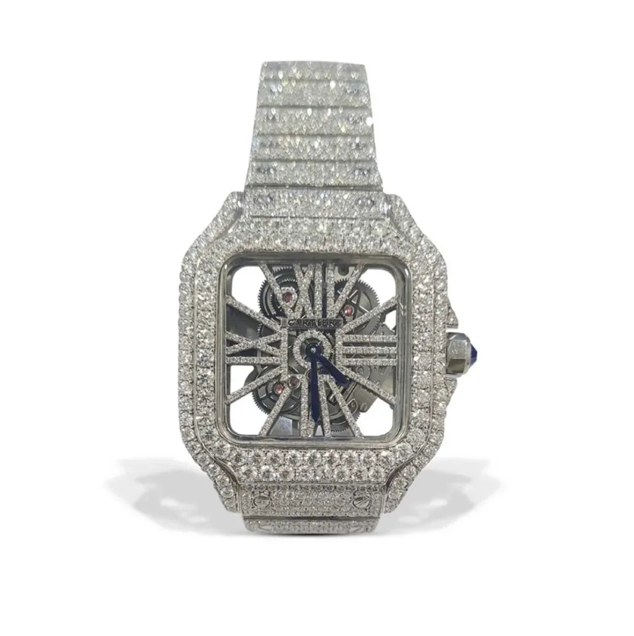 Iced-Out Cartier Santos SKELETON - TRILLY CLUB