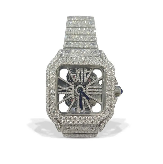 Iced-Out Cartier Santos SKELETON - TRILLY CLUB