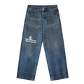 Vintage Wash Baggy Denim Jeans front view — TRILLY CLUB streetwear