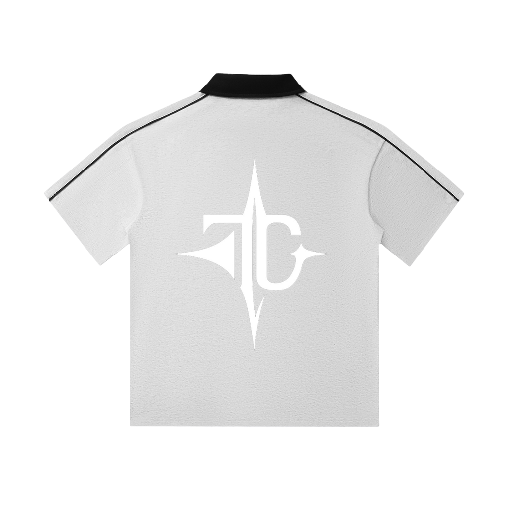 Premium polo shirt full body view
