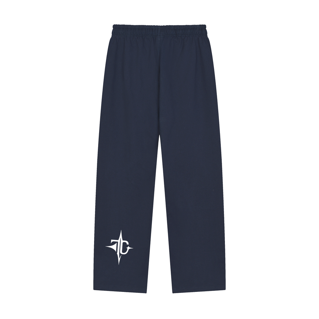 Solid Color Straight-Leg Sweatpants