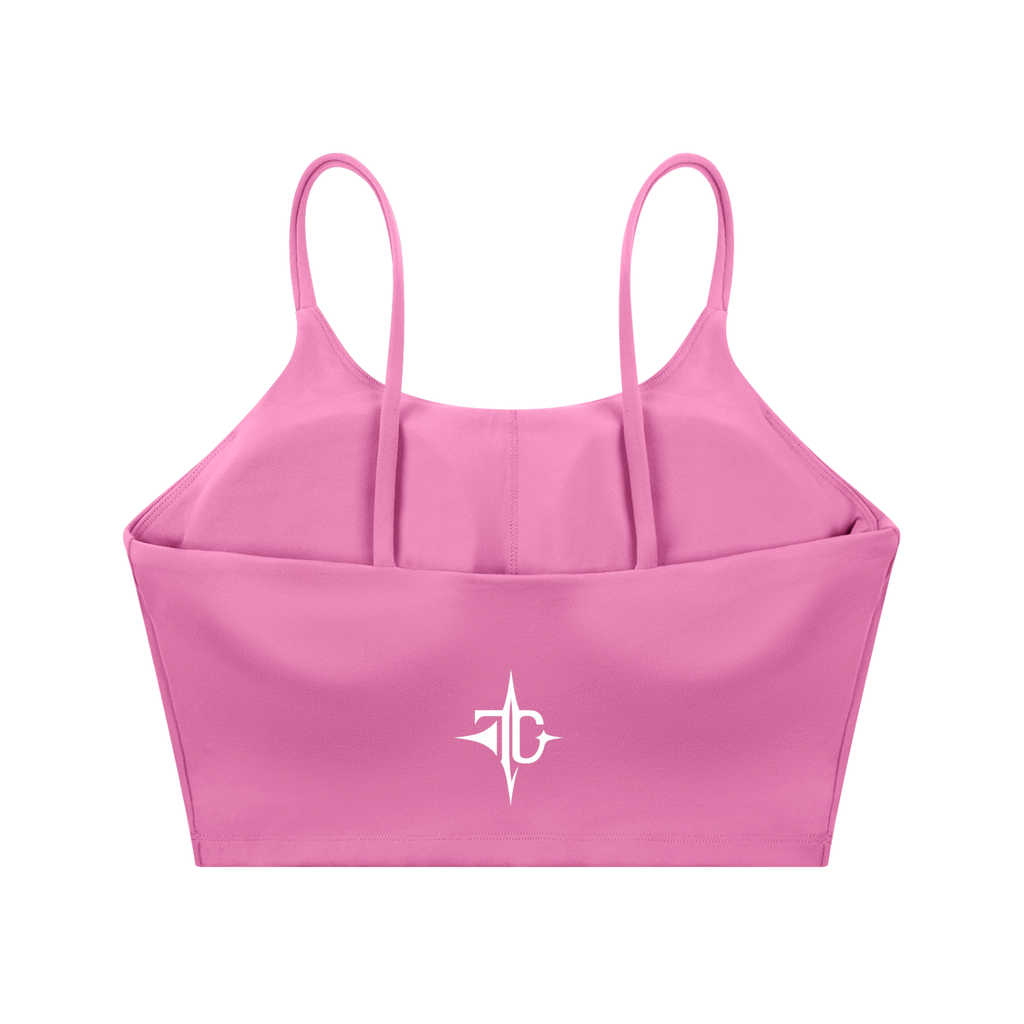 Spaghetti Strap Yoga Sports Bra detail view — TRILLY CLUB streetwear