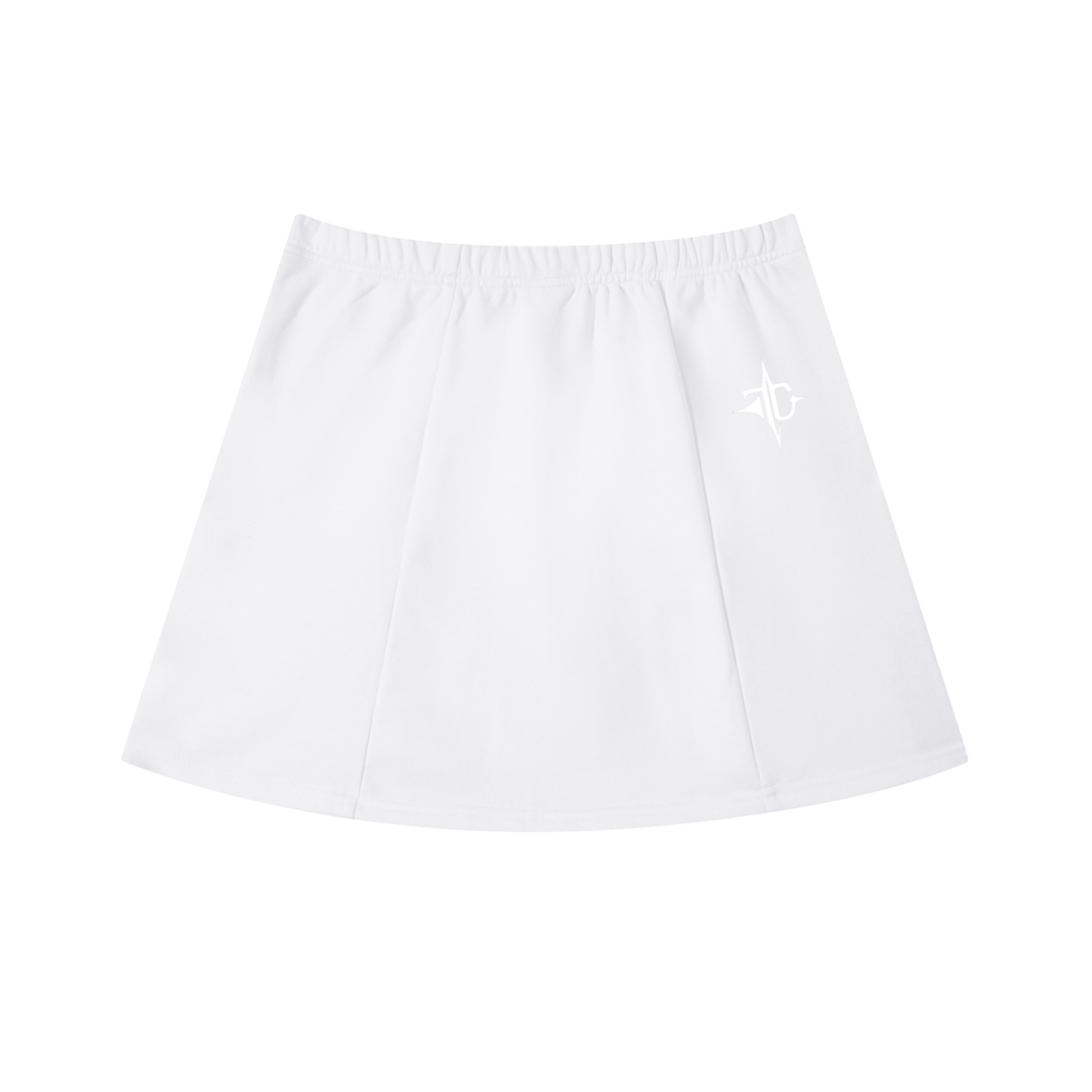 Contrast Side Stripe Slit Skirt fit view — TRILLY CLUB streetwear