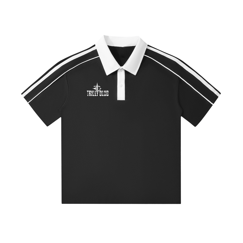 Contrast Collar Short-Sleeve Polo front view - TRILLY CLUB