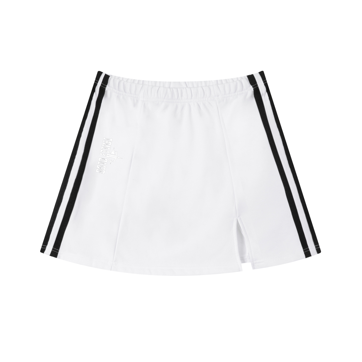 Contrast Side Stripe Slit Skirt detail view — TRILLY CLUB streetwear
