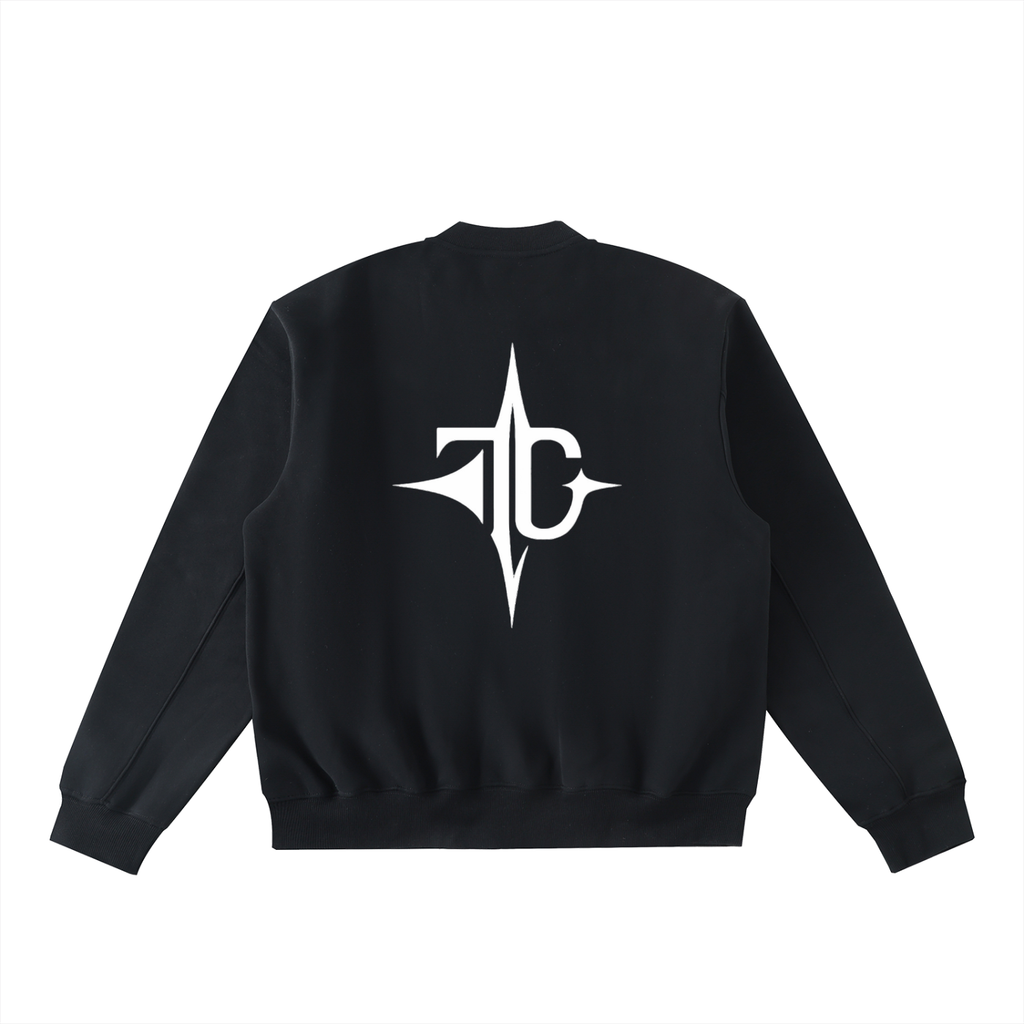 Essential Zip-Up Fleeced Varsity Jacket