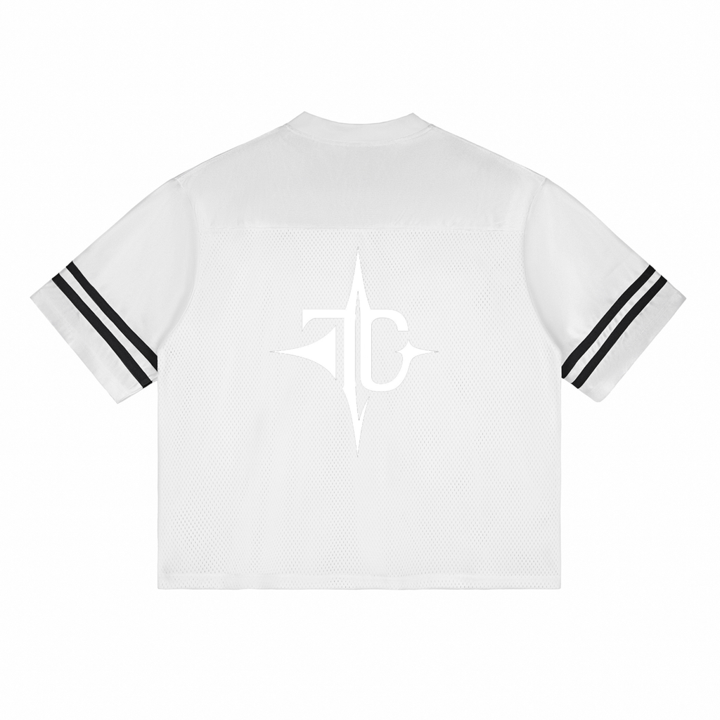 Taped Mesh T-Shirt fit view — TRILLY CLUB streetwear