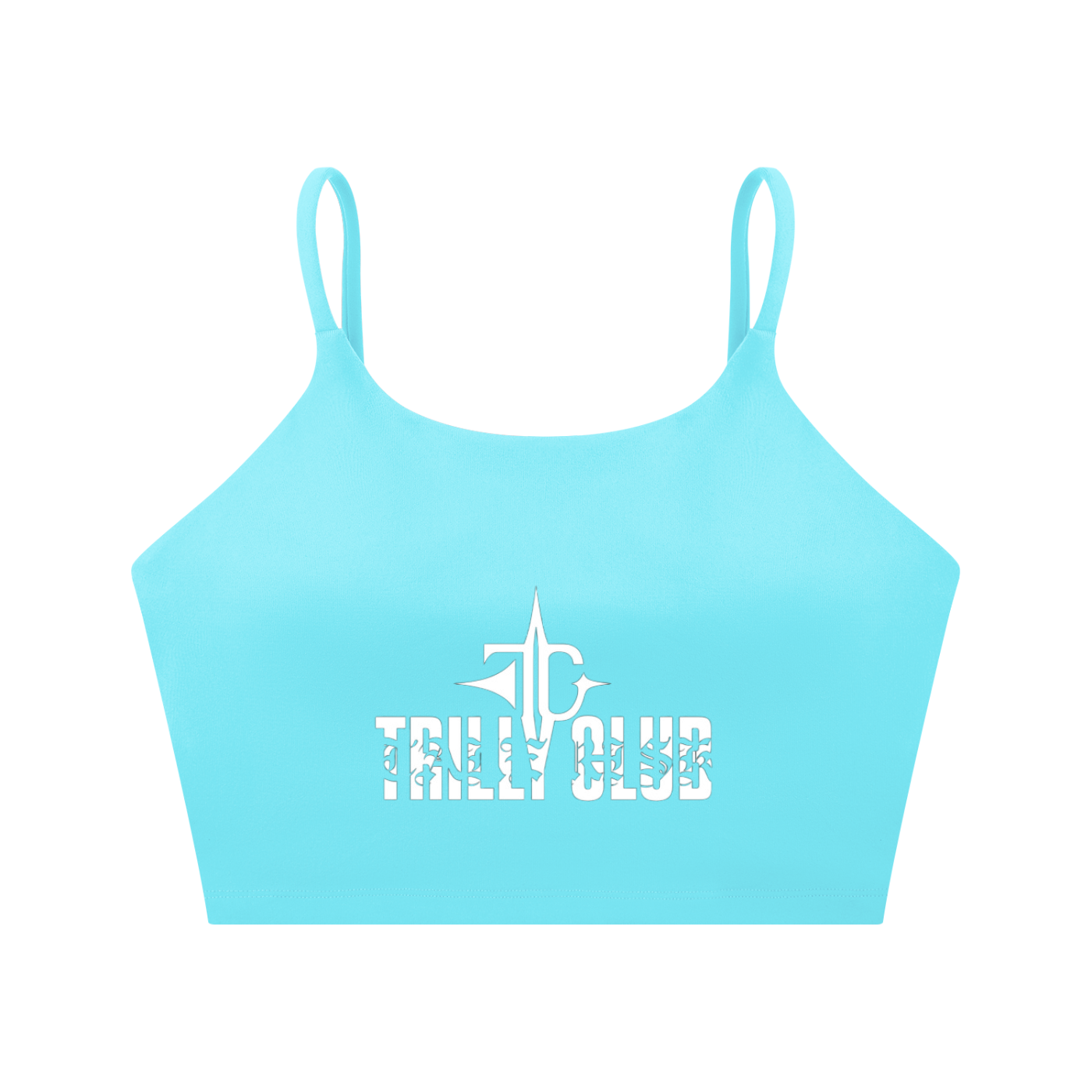 Spaghetti Strap Yoga Sports Bra product view — TRILLY CLUB streetwear