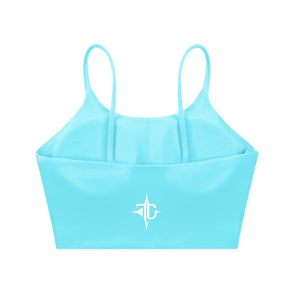 Spaghetti Strap Yoga Sports Bra flat view — TRILLY CLUB streetwear