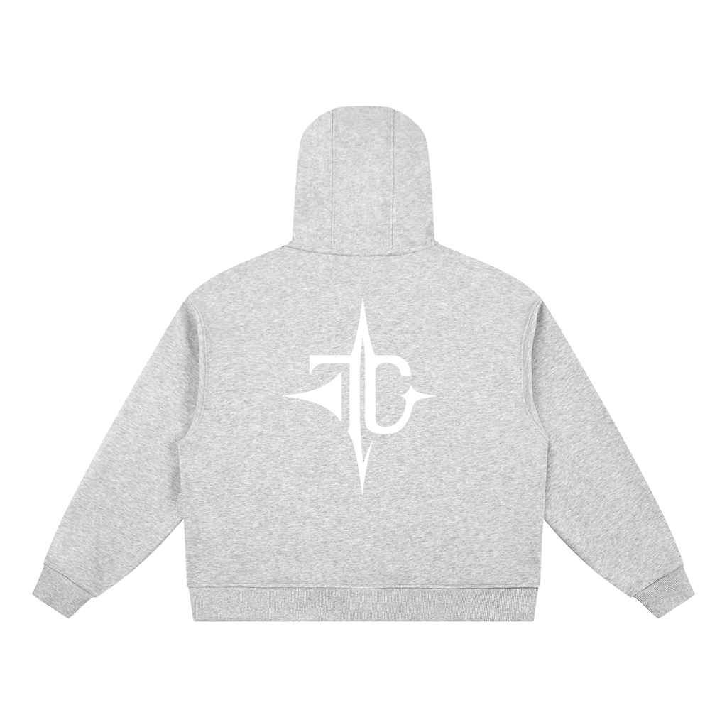 Boxy Button Placket Hoodie