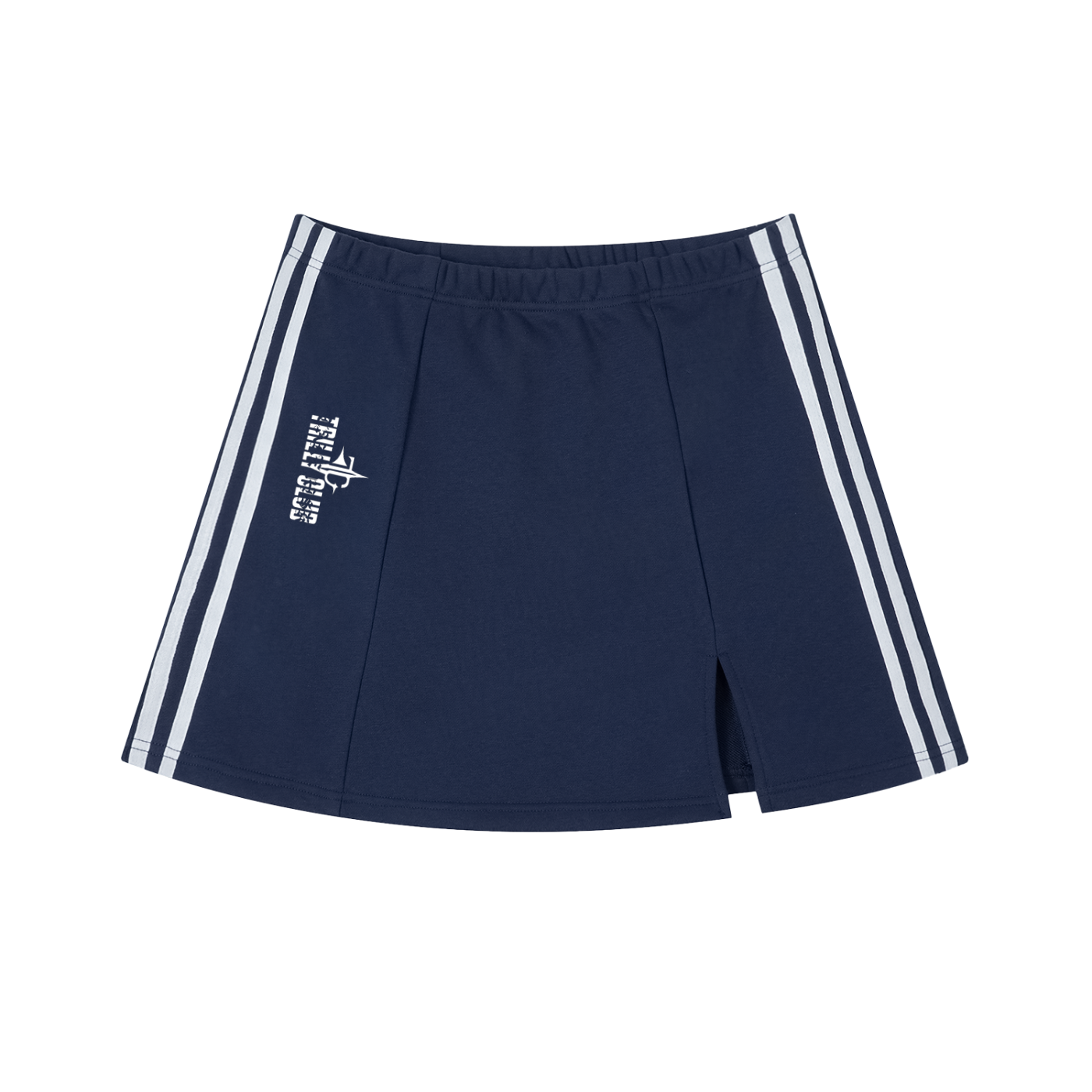 Contrast Side Stripe Slit Skirt side view — TRILLY CLUB streetwear
