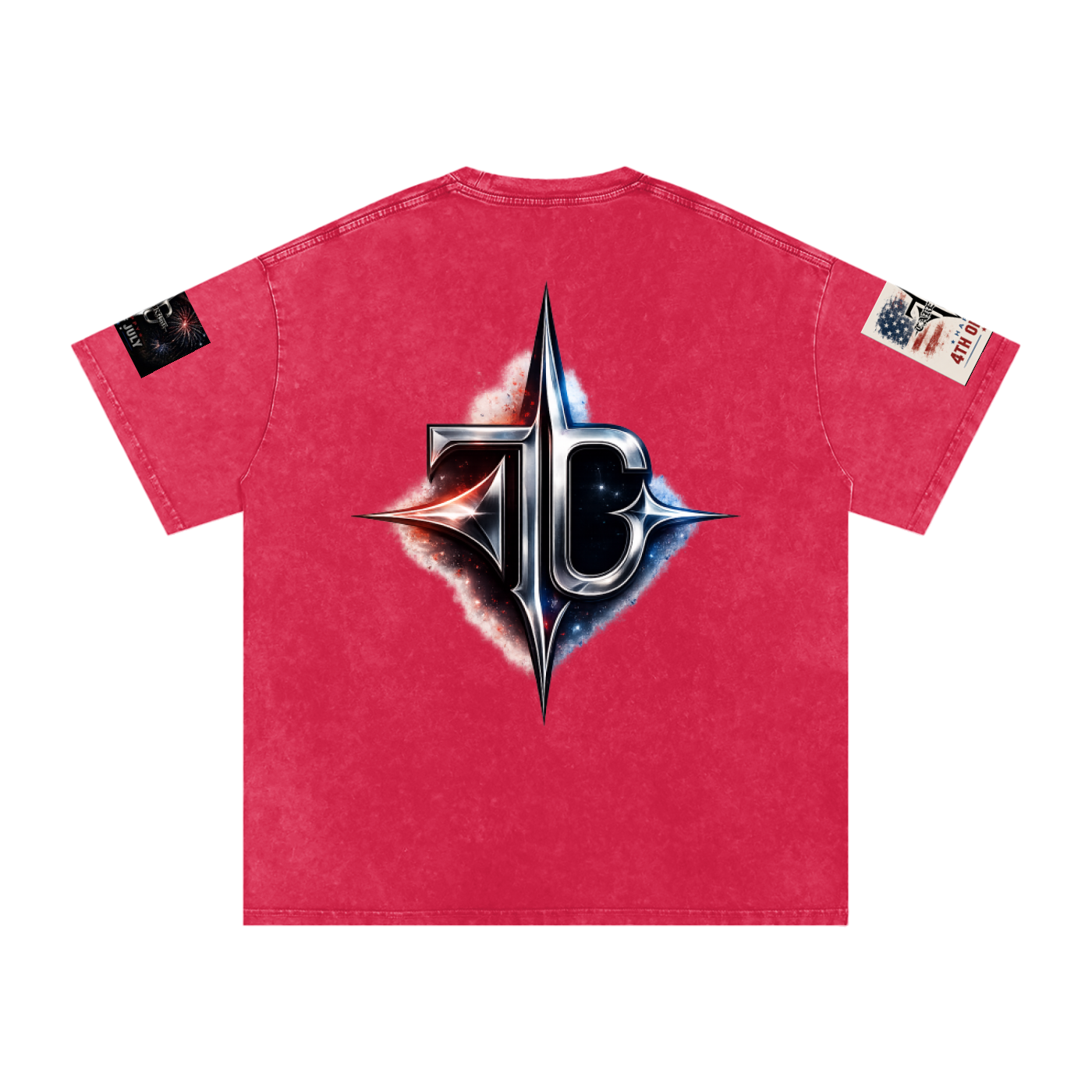 TRILLY CLUB 4th of July Sunset Strip fireworks snow-wash oversized graphic tee — model wear